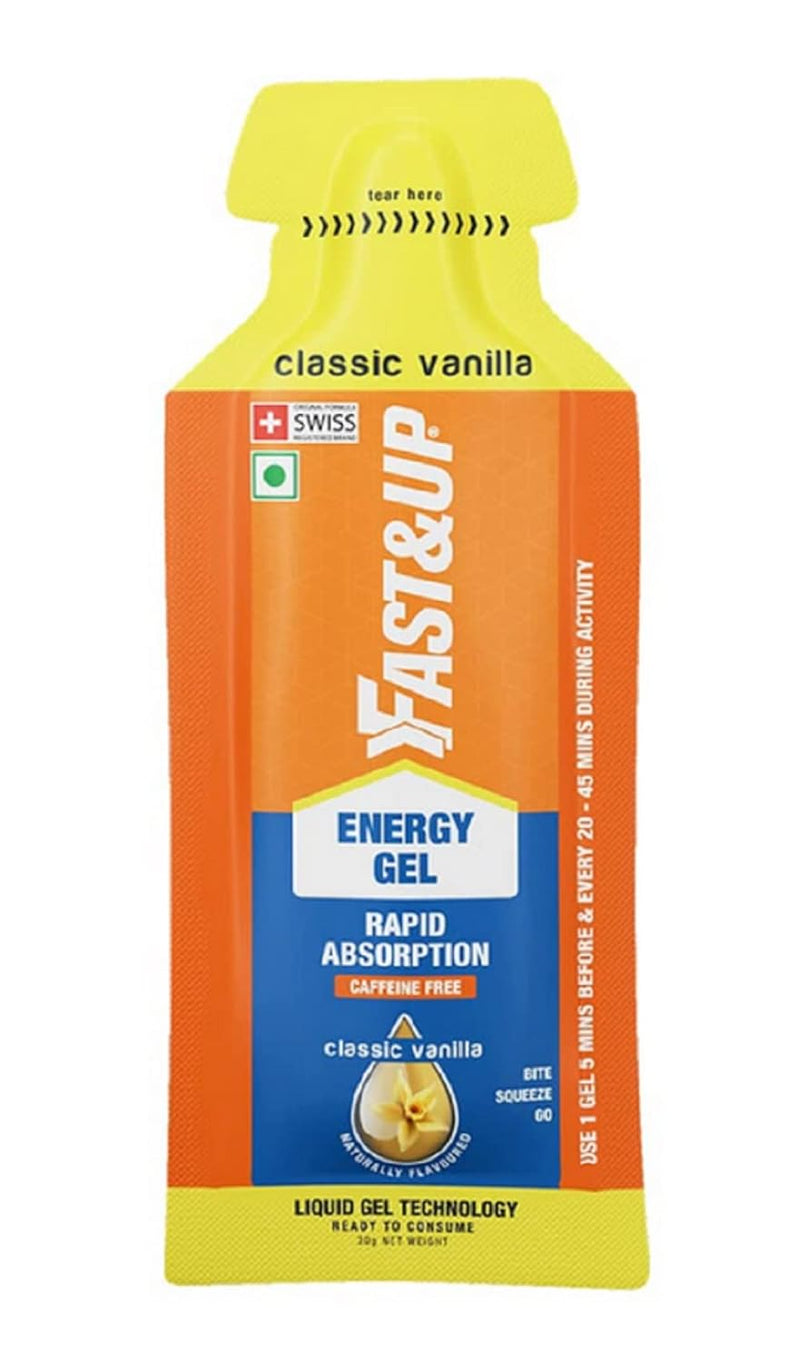 FAST&UP Energy Gel - Vanilla Flavour (Decaf) - Pack of 5