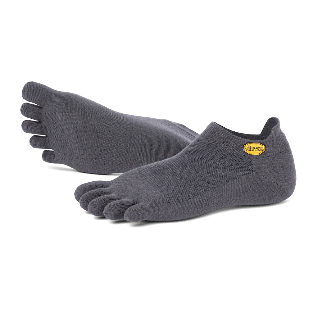 Vibram 5Toe Athletic No Show CoolMax Toe Socks Grey/Yellow