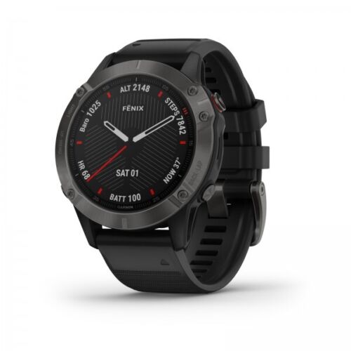 GARMIN Fenix 6 DLC with Black Silicon Band